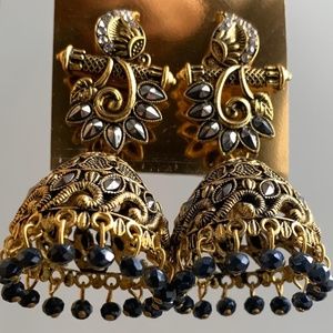 🌸 NWOT Oxidized Indian earrings